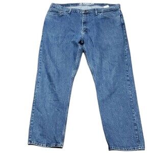Magellan Outdoors Mens Straight leg Denim Blue Jeans 42x33